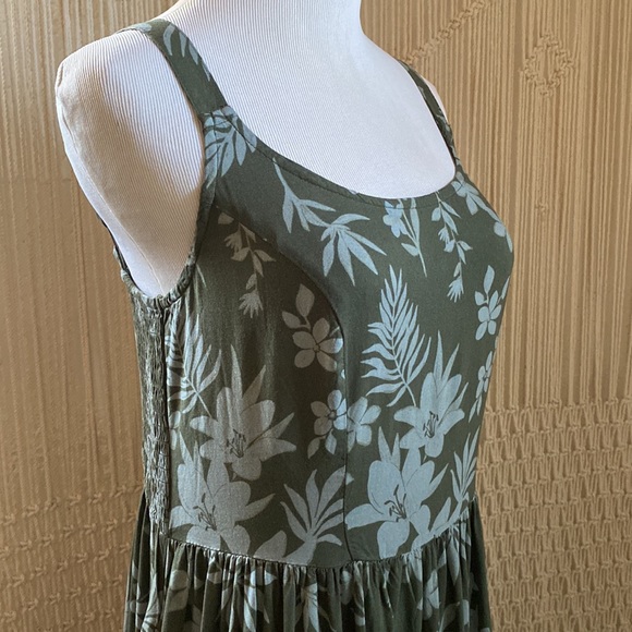Sonoma Olive Green Tropical MIDI Dress - Picture 3 of 7